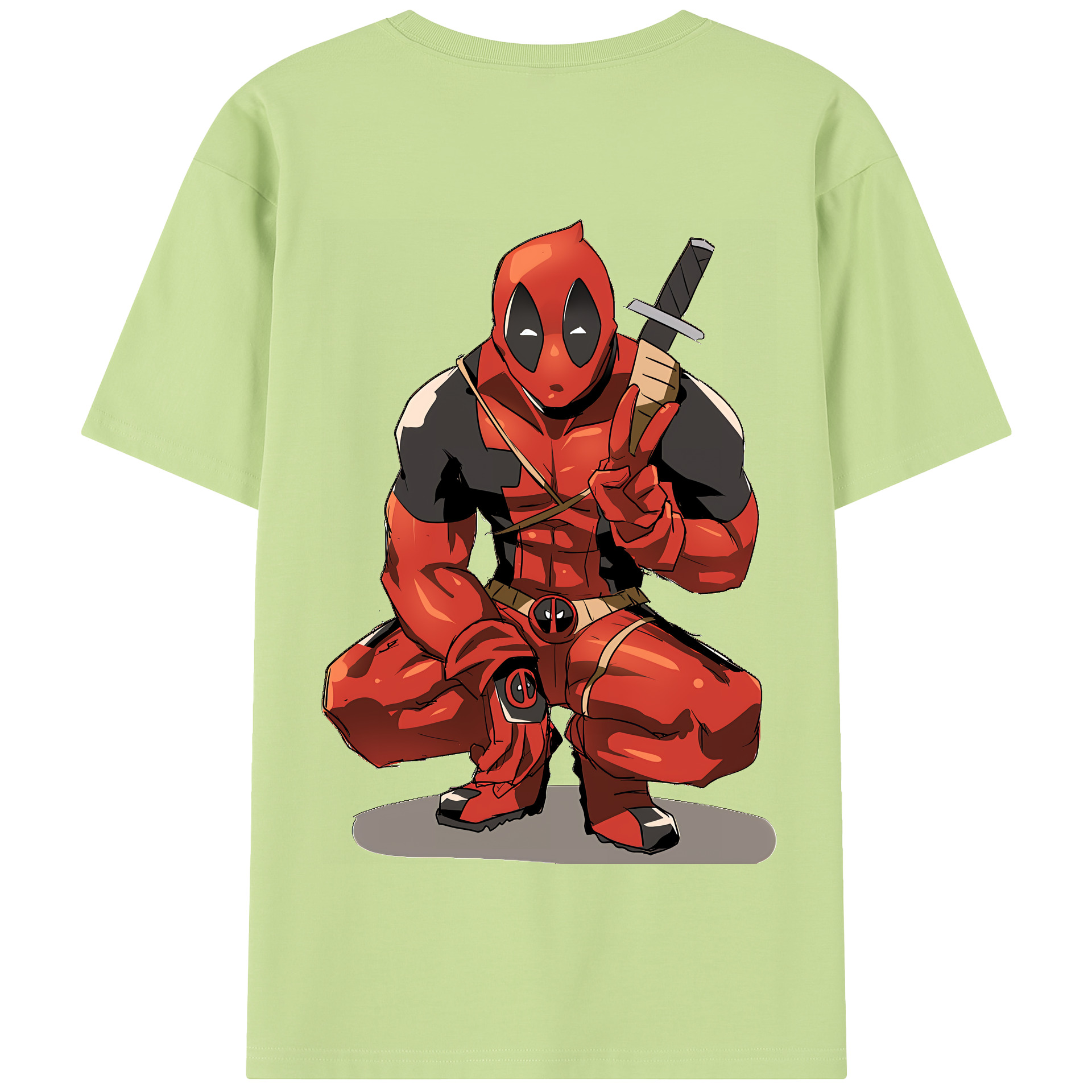 （画像用） Deadpool デッドプール 綿100％半袖Tシャツ（背面プリント）